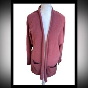 Tahari 100% Cashmere Pure Luxe Cardigan Women’s XS Open Long Sweater MINT